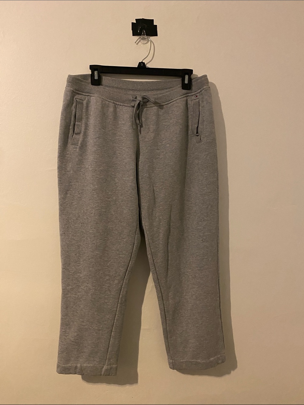 Tommy Hilfiger Heather Gray Logo Drawstring Joggers Size Large